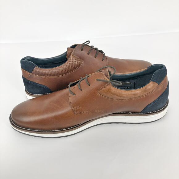 HAWKER RYE Men's Maverick Oxford Shoes 12 Brown Lace Up Leather Stitchfix NWOB - Picture 4 of 9